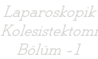 Laparoskopik Kolesistektomi Bölüm -1